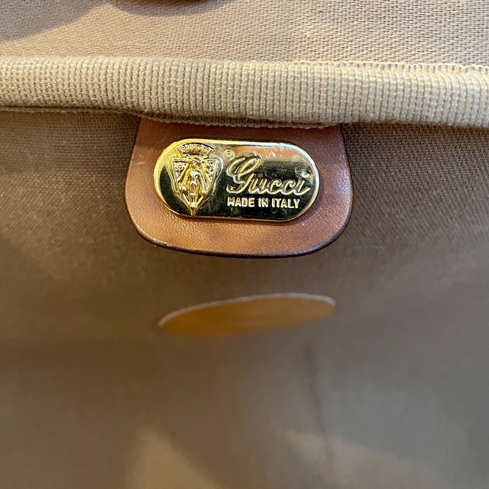 Gucci Vintage Fabric & Leather Suitcase Luggage - Picture 2 of 10